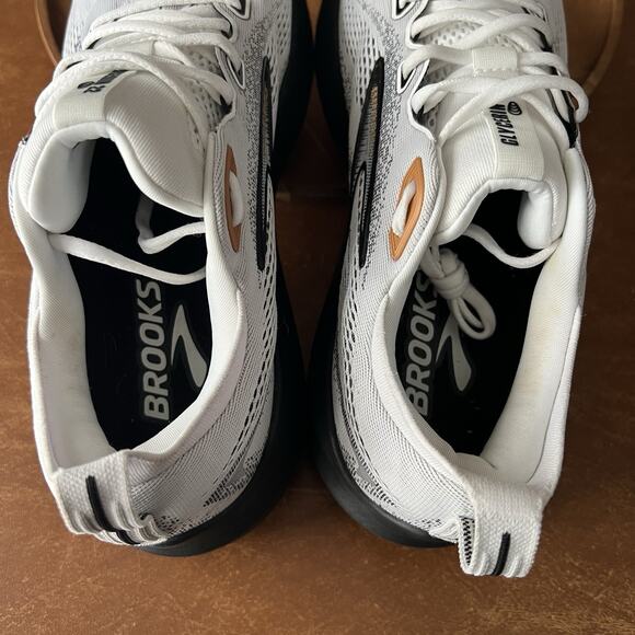 Brooks Glycerin 22 Mens 11 Wide 2E White Grey Black Road Running Sneakers Shoes - Picture 9 of 16